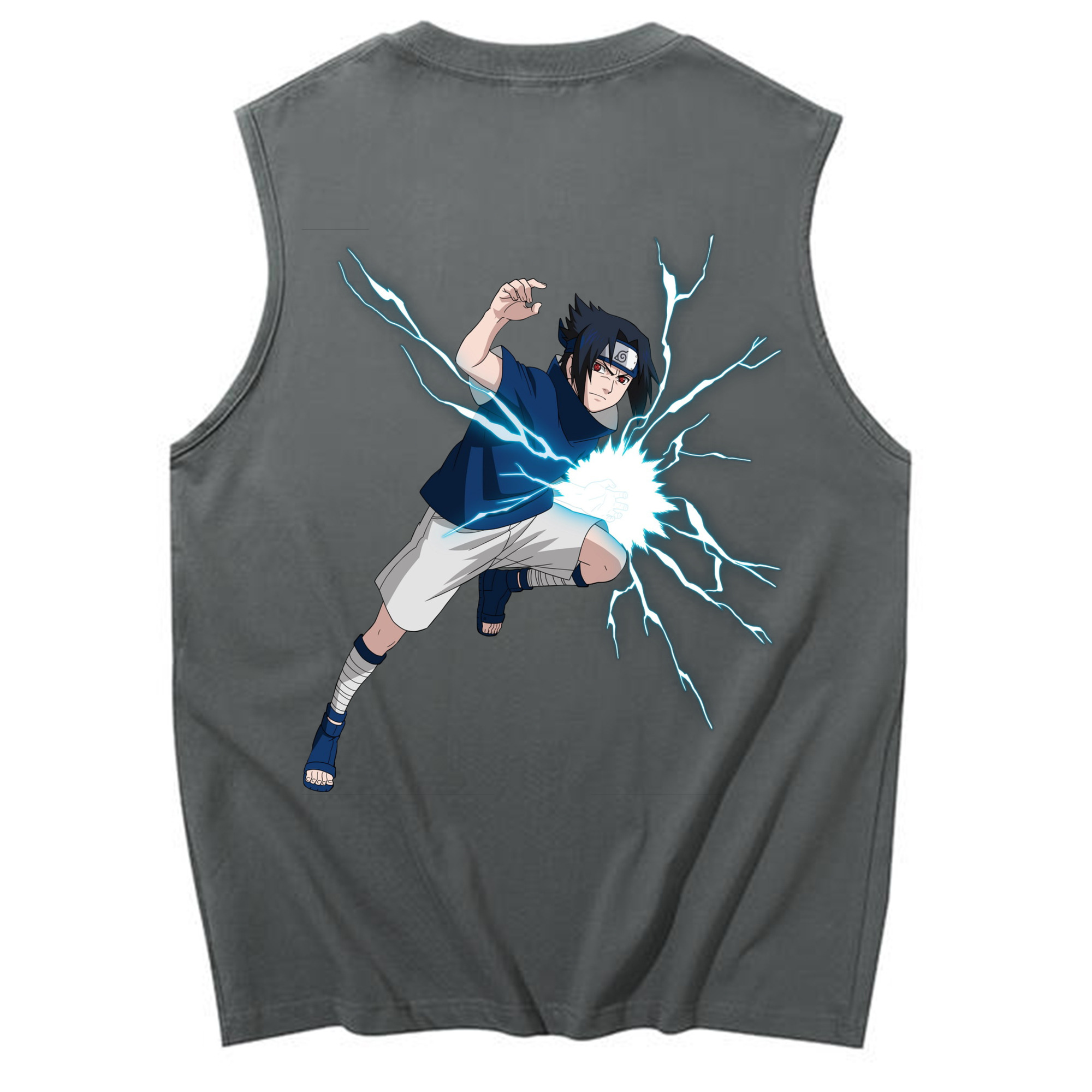 （画像用） NARUTO -ナルト- うちは サスケ Uchiha Sasuke コットン100％タンクトップ（背面プリント）